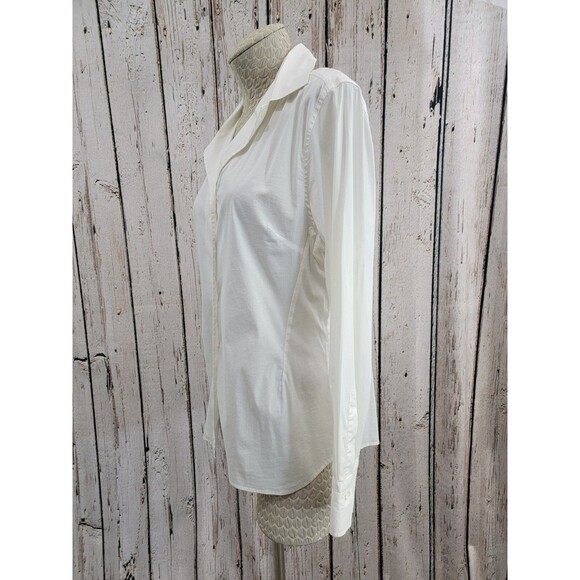 Chiara Laverda White Classic Button Down Blouse Shirt Top Women's Size 44 EUC - Picture 2 of 9